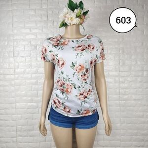 first love small white floral blouse